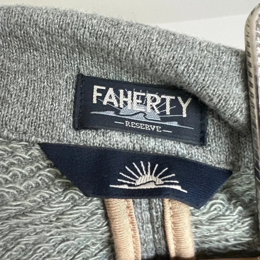 Faherty Inlet Blazer Large Tall Heather Gray Knit Sport Coat Cotton Blend Jacket